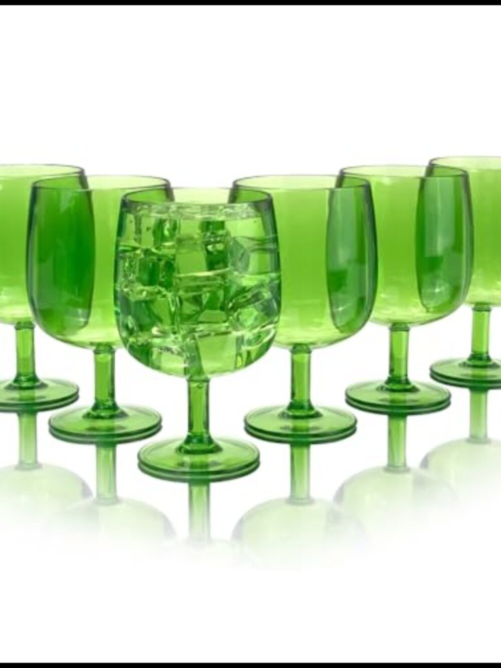 Unbreakable Acrylic Wine Glasses Set of 6 Reusable Plastic Goblets Stackable